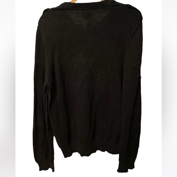 Guess Crew Neck Button Up Black Sweater - Picture 2 of 4
